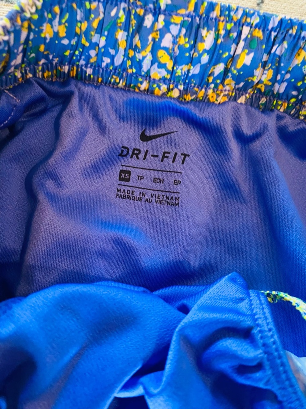 NIKE Purple Yellow Dot Running Shorts - Picture 4 of 5